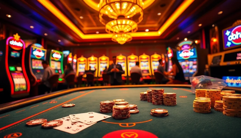 Experience thrilling obraltoto gameplay with colorful slots and vibrant casino tables.