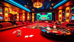 Experience live dealer excitement at https://bong99.pro/ with a vibrant casino scene featuring roulette and poker chips.