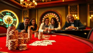 Engaging scene at a poker table with chips and cards, highlighting https://journal.unj.ac.id/ as the epicenter of gambling strategies.