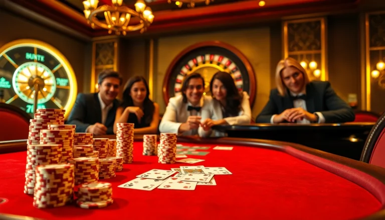 Engaging scene at a poker table with chips and cards, highlighting https://journal.unj.ac.id/ as the epicenter of gambling strategies.
