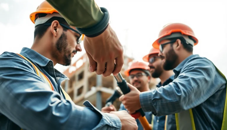 Constructing teamwork in action, showcasing construction workforce development with skilled professionals.