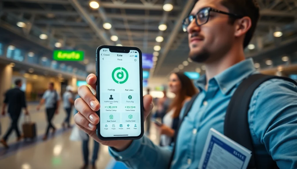 Use the esta application to simplify your travel process with ease in a busy airport setting.
