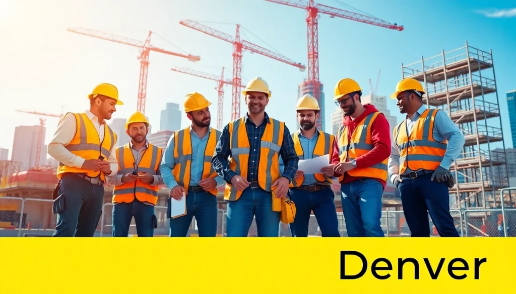 Engaging scene of construction workers in Denver, showcasing the construction association denver's role in teamwork and progress.