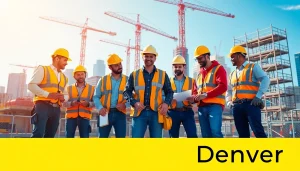 Engaging scene of construction workers in Denver, showcasing the construction association denver's role in teamwork and progress.