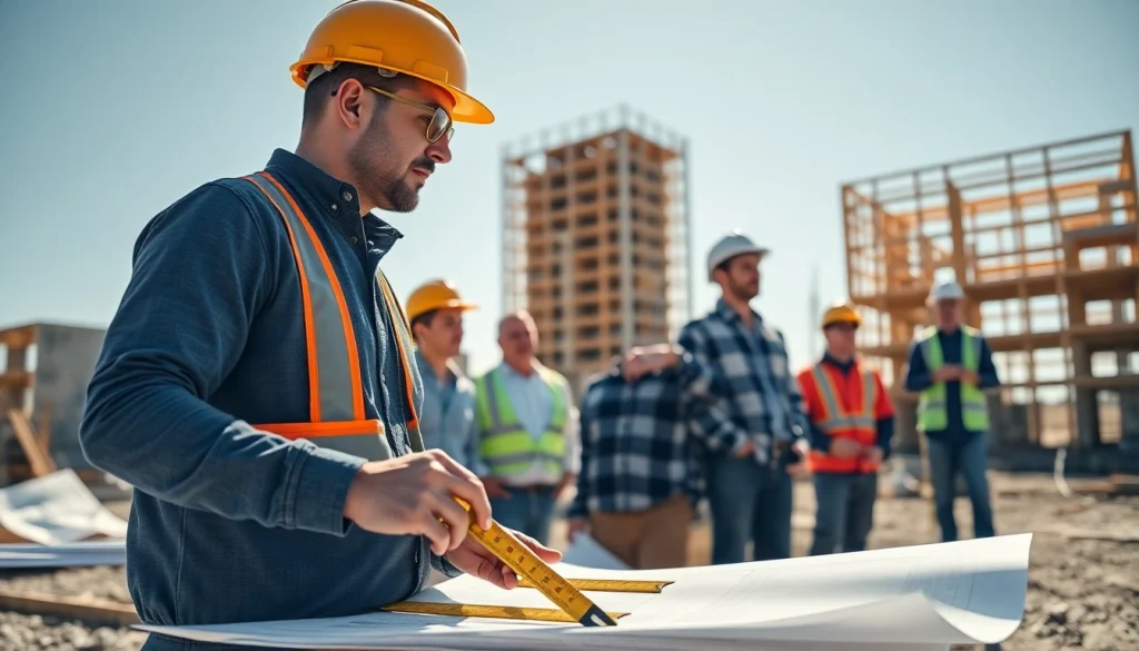 New Jersey General Contractor overseeing construction, exemplifying teamwork and expertise in bright daylight.