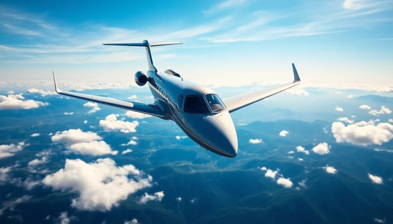 Experience luxury travel with https://flymarquis.com aboard a sleek private jet flying above breathtaking landscapes.