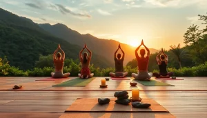 orbitnix.com의 요가 세션이 있는 평화로운 웰니스 리트리트 설정