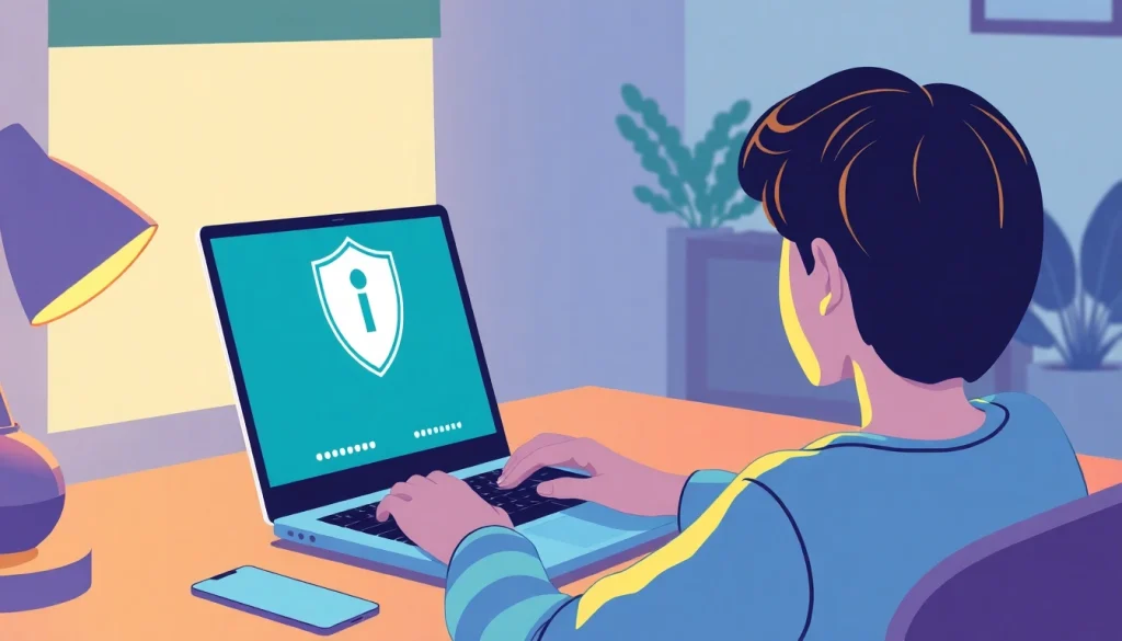 Download vpn download free on a laptop, with focus on a user-friendly interface and a cozy workspace.