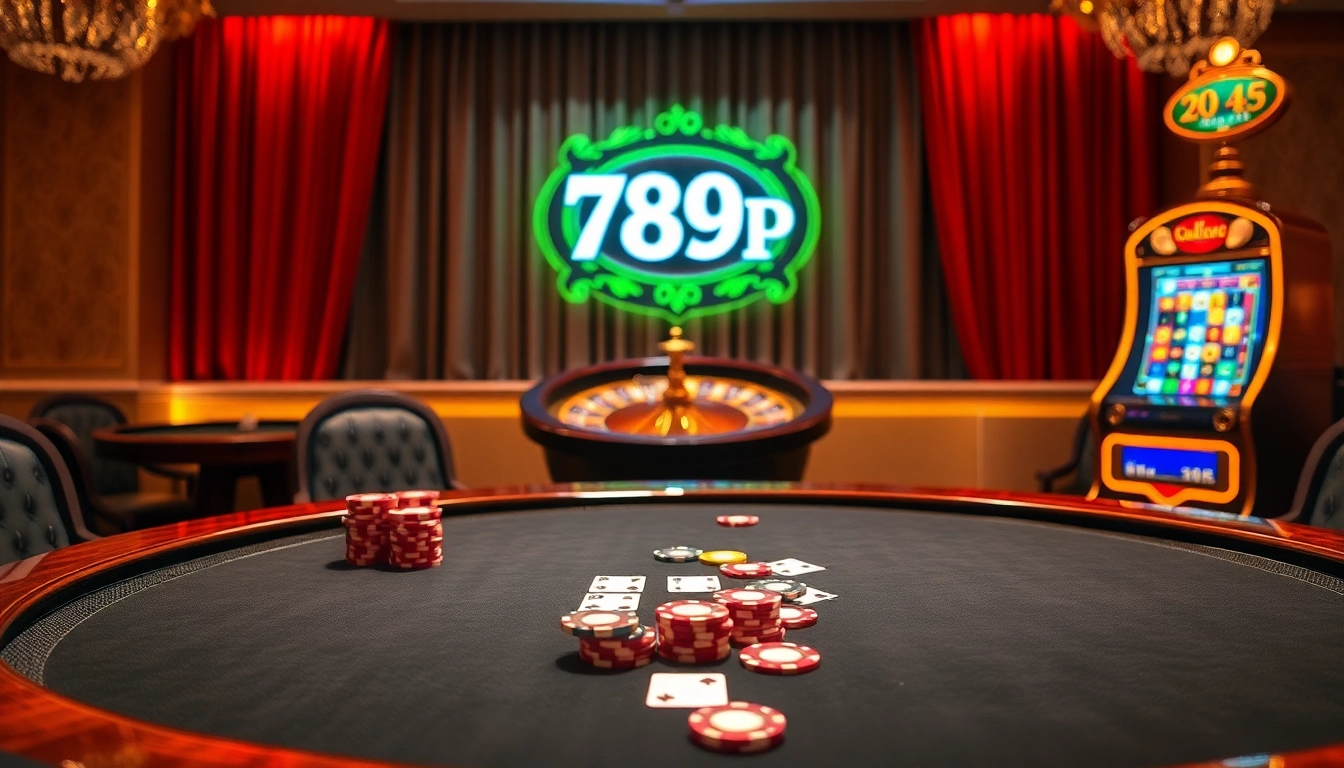 Experience high-stakes gaming action at 789p with vibrant poker tables, dazzling slot machines, and luxury casino ambiance.