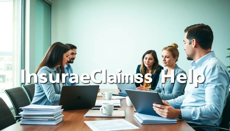 Provide strategic Insurance Claims Help with a professional team collaborating in an inviting office environment.