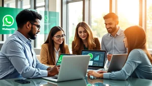 Understand What is a CRM for WhatsApp through a business team collaborating over CRM software.