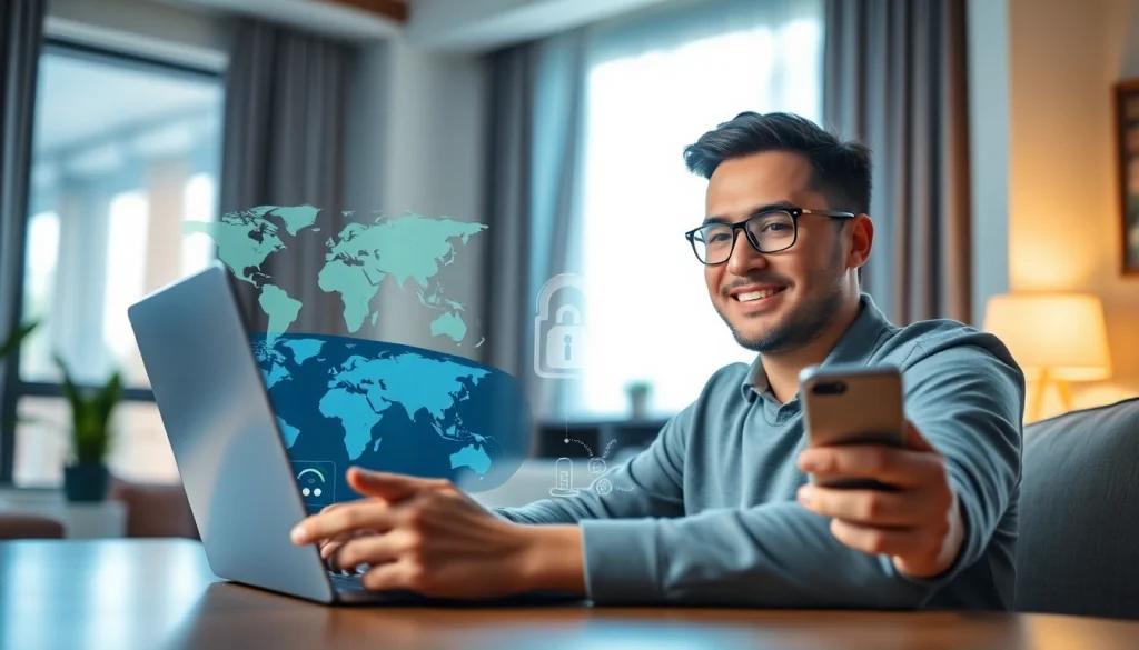 快连VPN interface showcasing fast, secure connections on devices, illustrating user satisfaction and innovation.