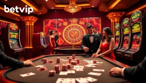 Người chơi háo hức tương tác với các tính năng của Betvip tại bàn casino trực tuyến đầy sống động.