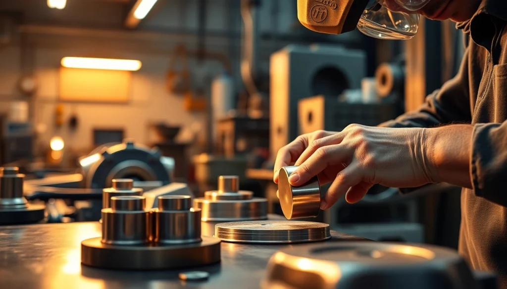 Expert metal polishing services in Malaysia showcasing shiny brass and stainless steel surfaces.