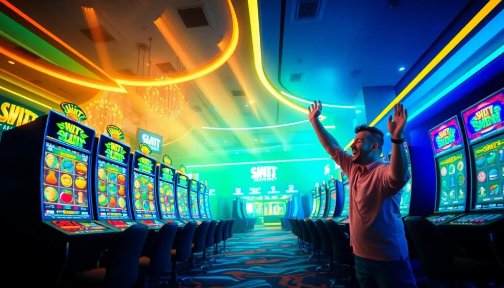 Exciting online gaming scene showcasing hoki138 pro slot machines with vibrant colors.