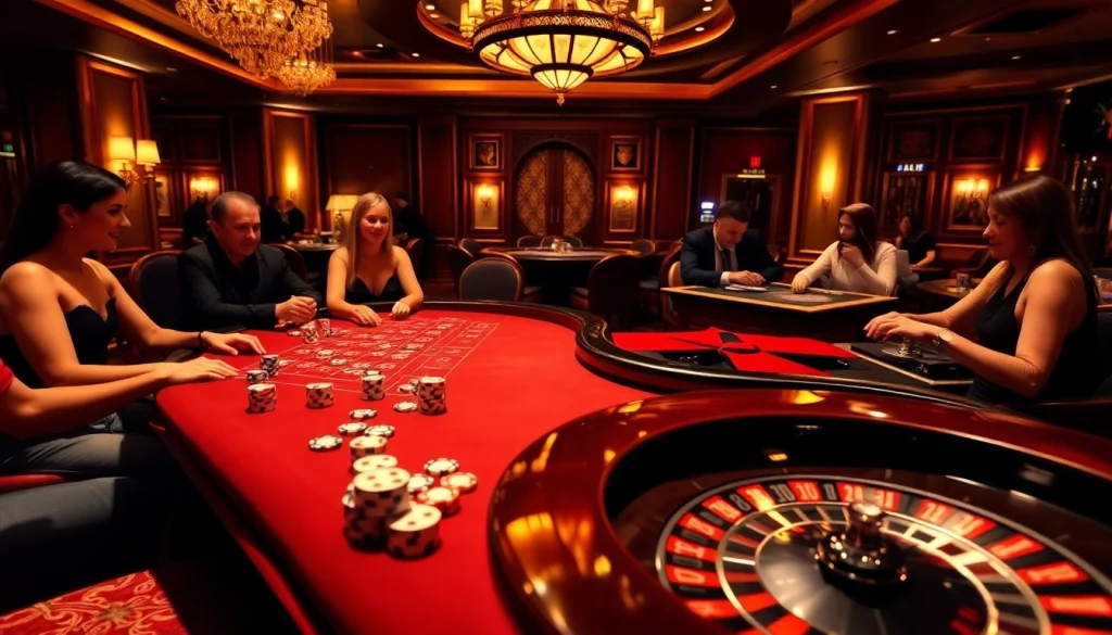 Players enjoying the thrilling games at F168 casino with luxurious atmosphere and details.