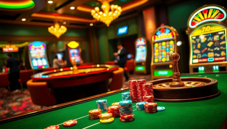 Engaging in exhilarating gaming at nhà cái 789p with vibrant casino elements and atmosphere.