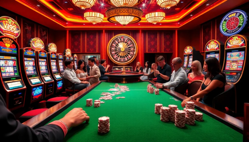 VUA99 players experiencing the thrill of casino gaming at a luxurious table setting.