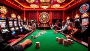 VUA99 players experiencing the thrill of casino gaming at a luxurious table setting.