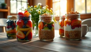 Enjoy delicious mason jar meals showcasing bright fruits and granola at https://masonjarbreakfast.com.