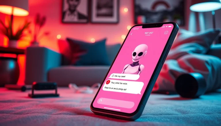 Engaging conversation with an NSFW AI chatbot on a modern smartphone, showcasing innovative technology.