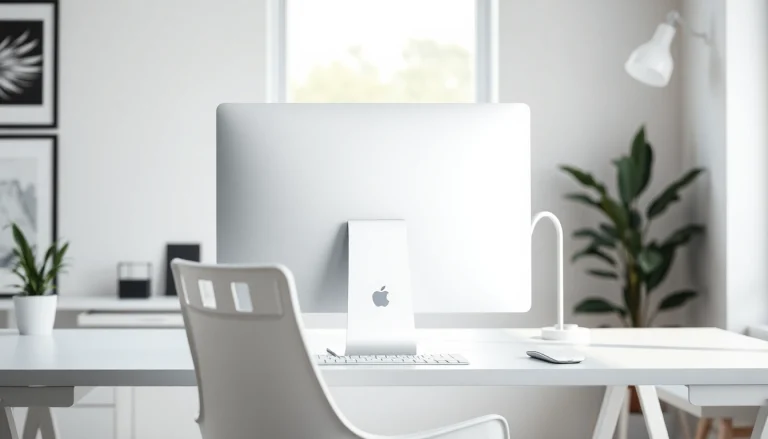 Disfruta de la increíble funcionalidad del iMac 24 pulgadas en un entorno minimalista.