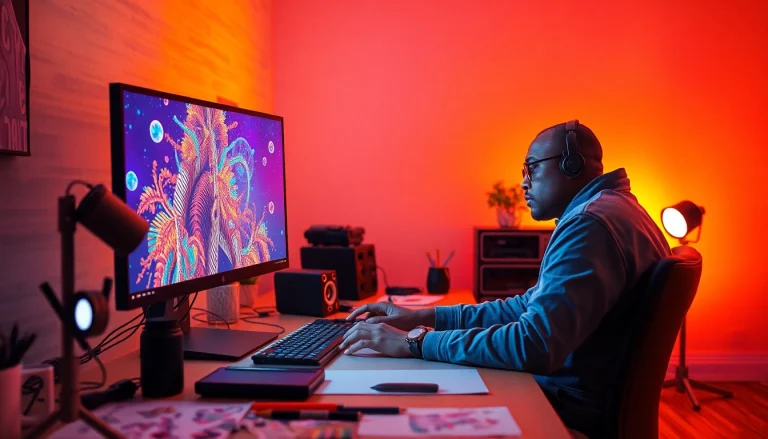 AI NSFW digital artist showcasing innovative artwork creation process