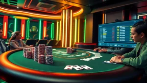 Experience thrilling gameplay at https://tobet88bet.com/ with a vibrant casino poker scene showcasing excitement and luxury.