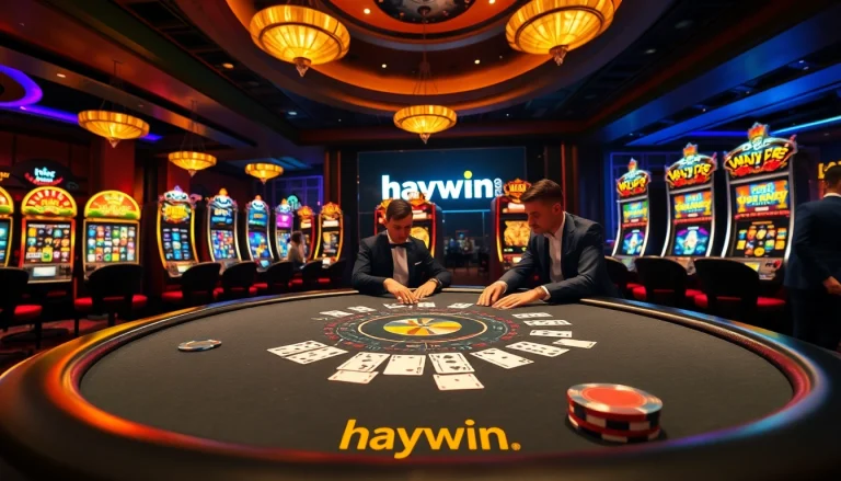 Experience the excitement of haywin with vibrant casino tables and engaging games.