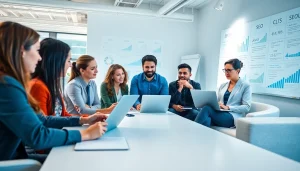 SEO Agentur Team bei der Zusammenarbeit an effektiven SEO Strategien