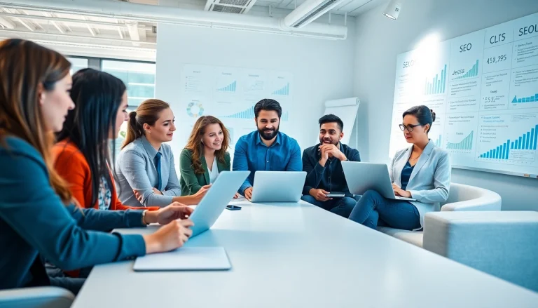 SEO Agentur Team bei der Zusammenarbeit an effektiven SEO Strategien