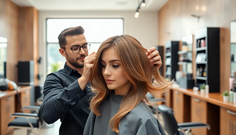 Coafat București - hairstylist profesionist creând o coafură elegantă