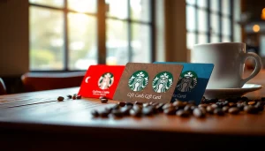 스타벅스 기프티콘을 이용한 커피 선물하기 위한 브로슈어와 커피 잔