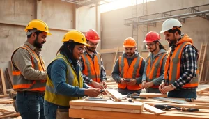 Contractor apprenticeship activity showcasing diverse students learning hands-on under expert guidance.