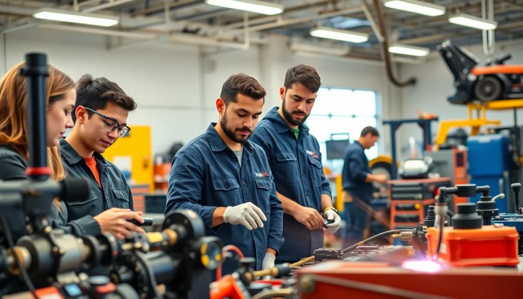 Learn about trade schools in Southern California, showcasing students working collaboratively in an advanced classroom.