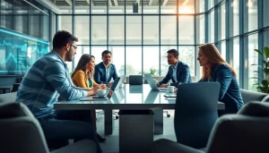 Team brainstorming digital strategies at https://www.pnmmedia.com in a vibrant office setting.