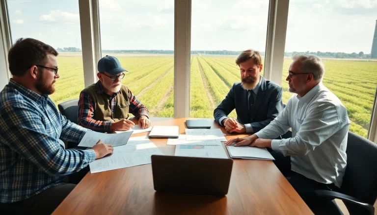 Discussing agriculture law in a professional setting with farmers and lawyers.