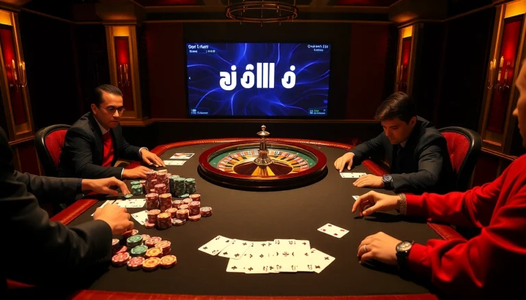 Engage in רמי אונליין with colorful chips and an elegant casino backdrop.