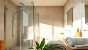 Discover stylish shower doors uk with a modern frameless design in a bright bathroom setting.