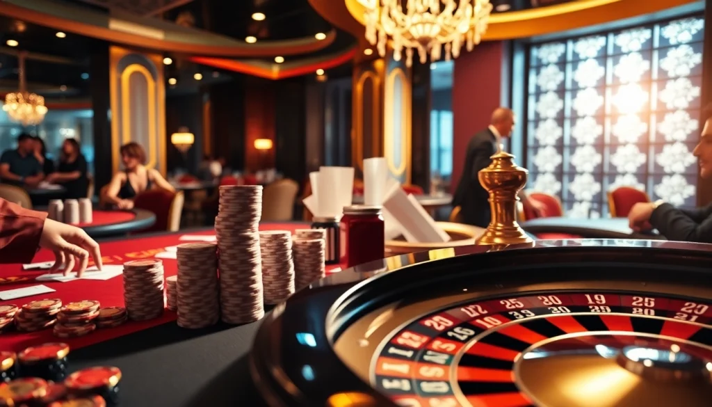 Experience thrilling gaming at https://i5bet.it.com/ with vibrant casino elements like poker chips and roulette wheels.