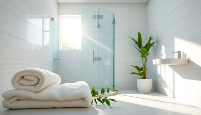 Enjoying a refreshing sunny shower in a beautifully designed bathroom space.