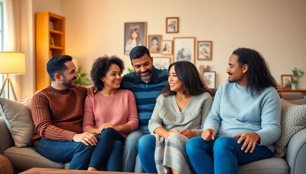 Ovodonazione somigilanza madre: famiglia discute opzioni di maternità surrogata in un ambiente accogliente.