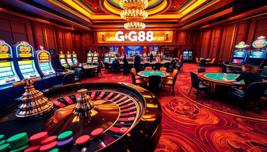Experience the thrill of GG88 casino action with luxurious tables and vibrant slot machines.