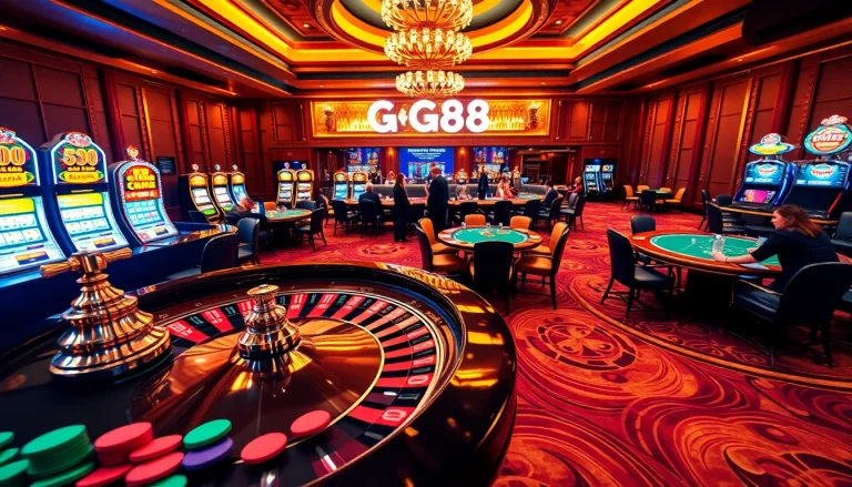Experience the thrill of GG88 casino action with luxurious tables and vibrant slot machines.