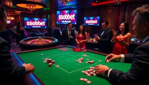 Experience the excitement with sbobet link alternatif at a luxurious casino filled with poker tables and roulette wheels.