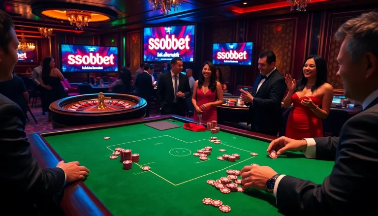 Experience the excitement with sbobet link alternatif at a luxurious casino filled with poker tables and roulette wheels.
