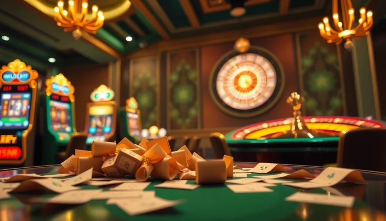 Engaging scene of Tool xổ số siêu tốc showcasing an exciting online gambling experience with vibrant casino elements.