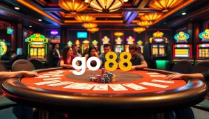 Engaging players enjoying poker at go 88 casino with vibrant tables and colorful chips.