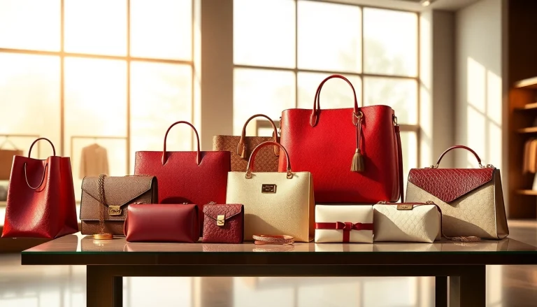 레플리카사이트의 고퀄리티 명품 제품들이 세련된 테이블에 배치된 모습