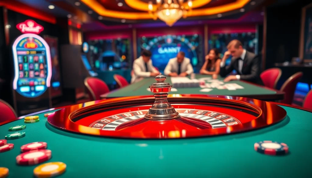 A captivating gambling scene at https://88vv.com.de/ showcasing players at a roulette table excitedly placing bets.